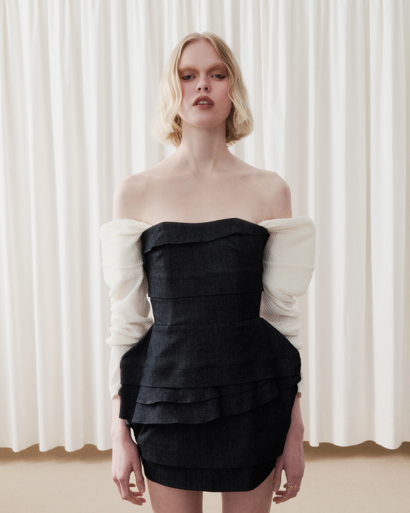 Picture of BLACK DENIM MINI DRESS