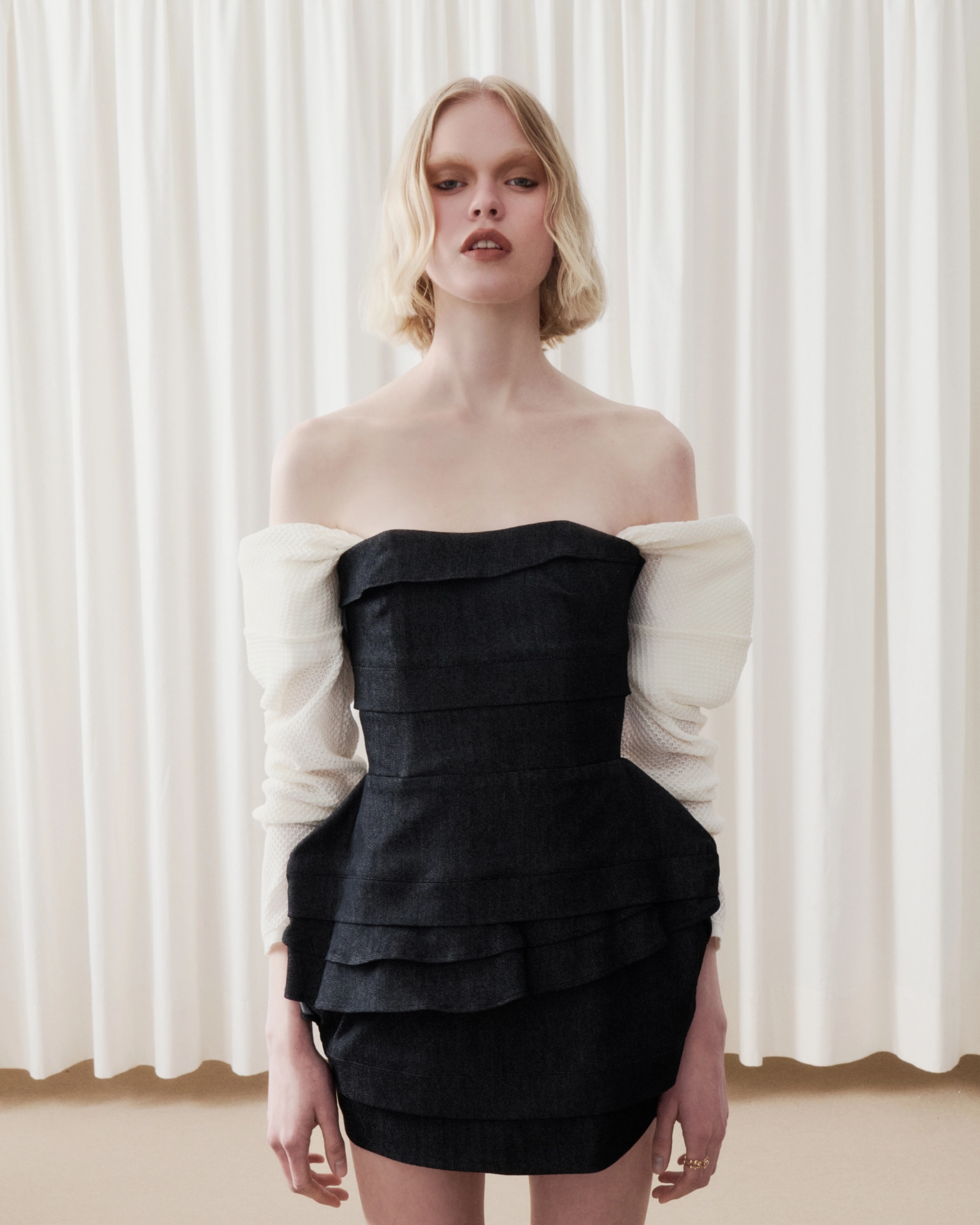 Picture of BLACK DENIM MINI DRESS