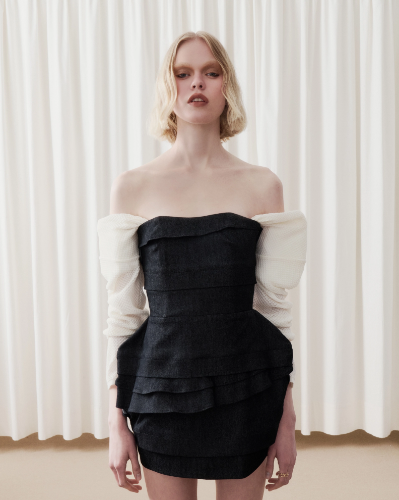 Picture of BLACK DENIM MINI DRESS