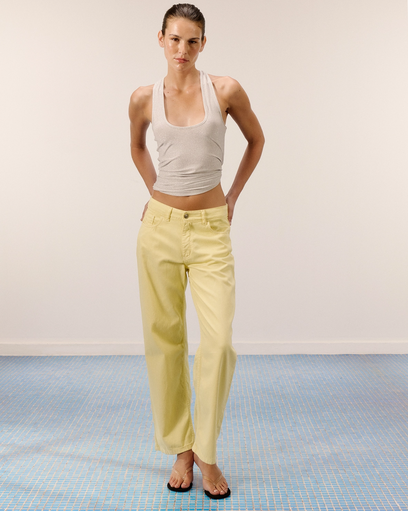 Picture of LEMON YELLOW MID-RISE JEANS