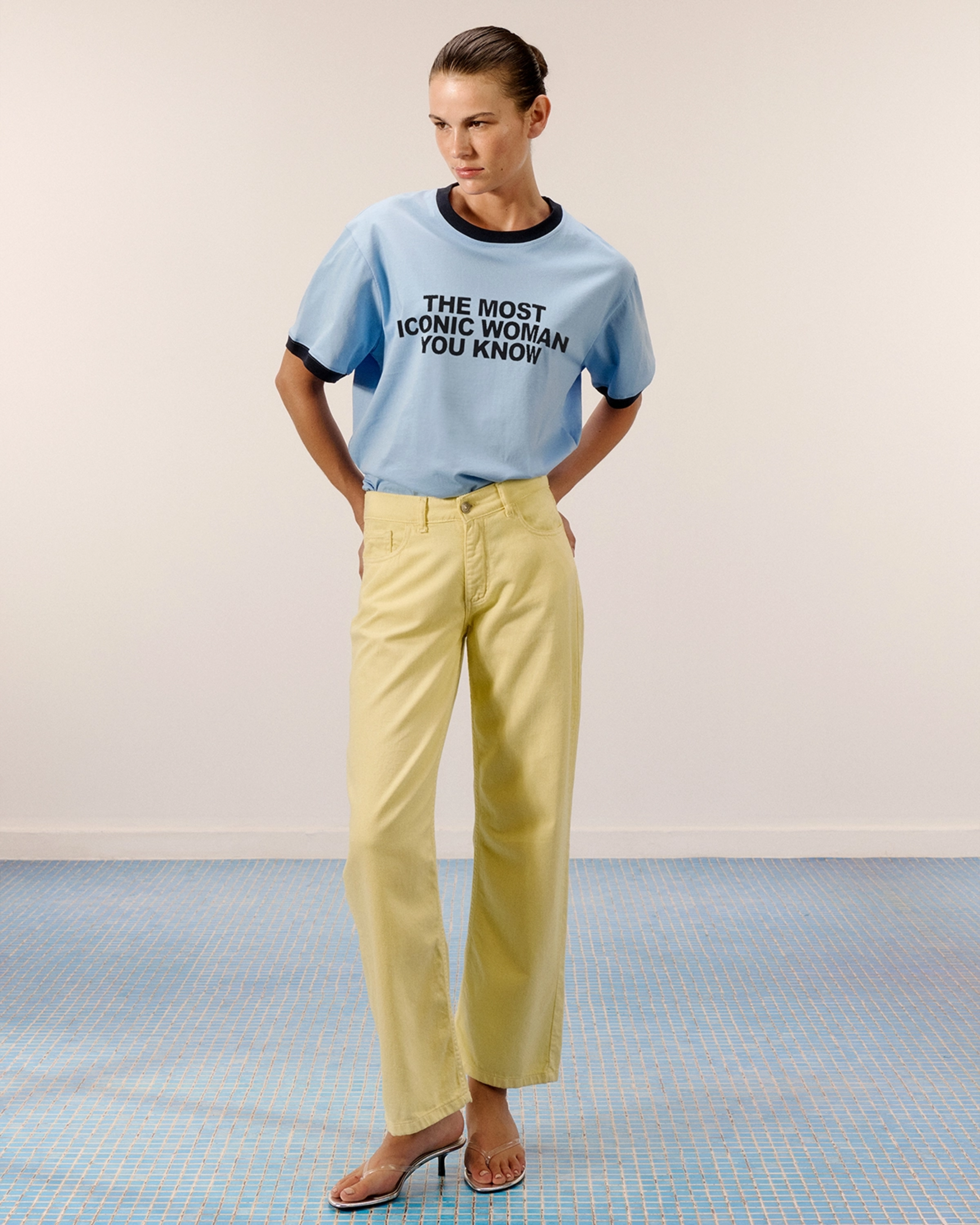 Picture of LEMON YELLOW MID-RISE JEANS