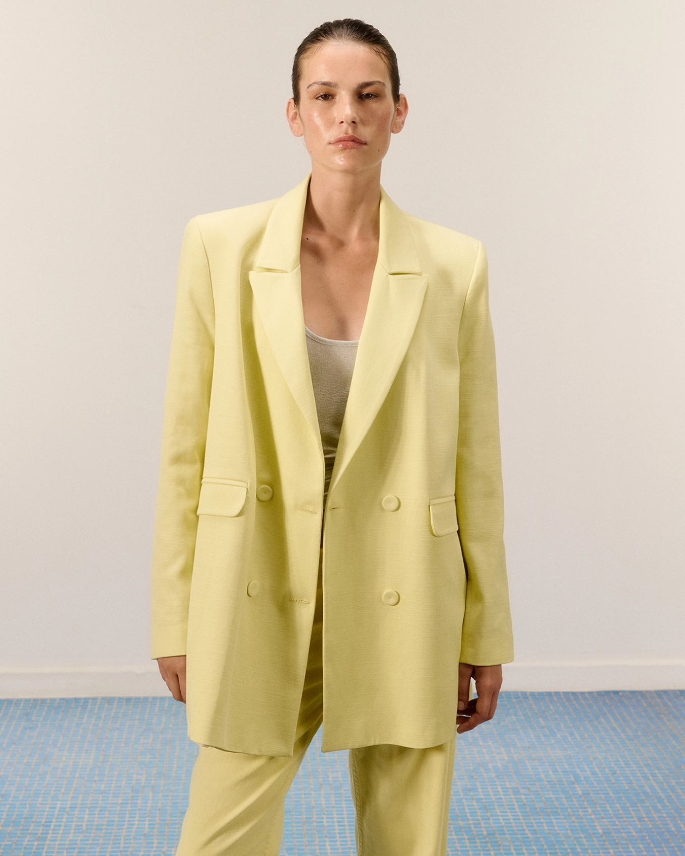 Picture of LEMON YELLOW DOUBLE-BREASTED BLAZER