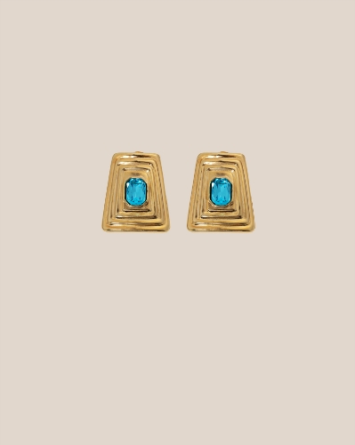 Picture of GOLDEN EARRINGS WITH BLUE STONE