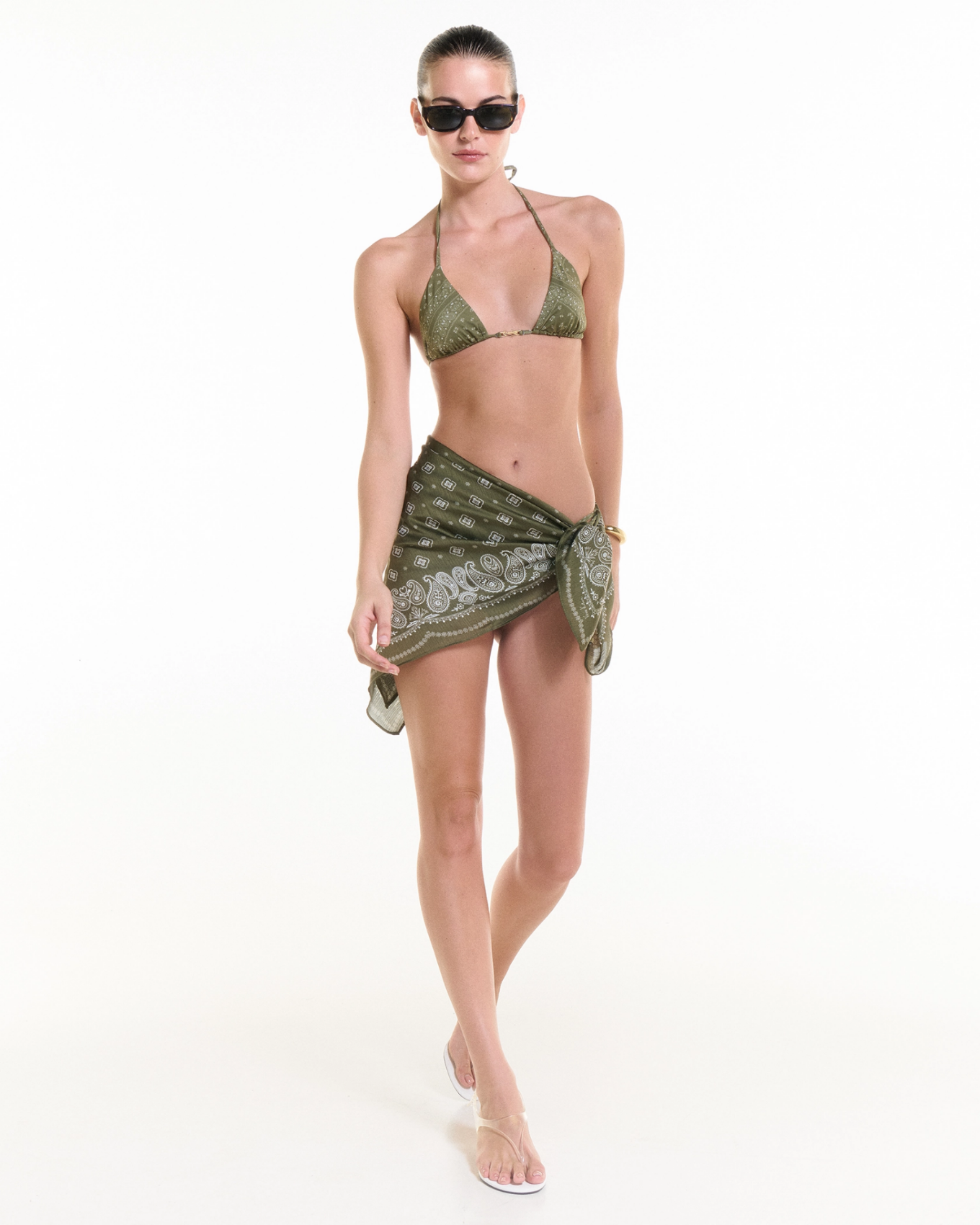 Picture of OLIVE TRIANGLE BIKINI TOP