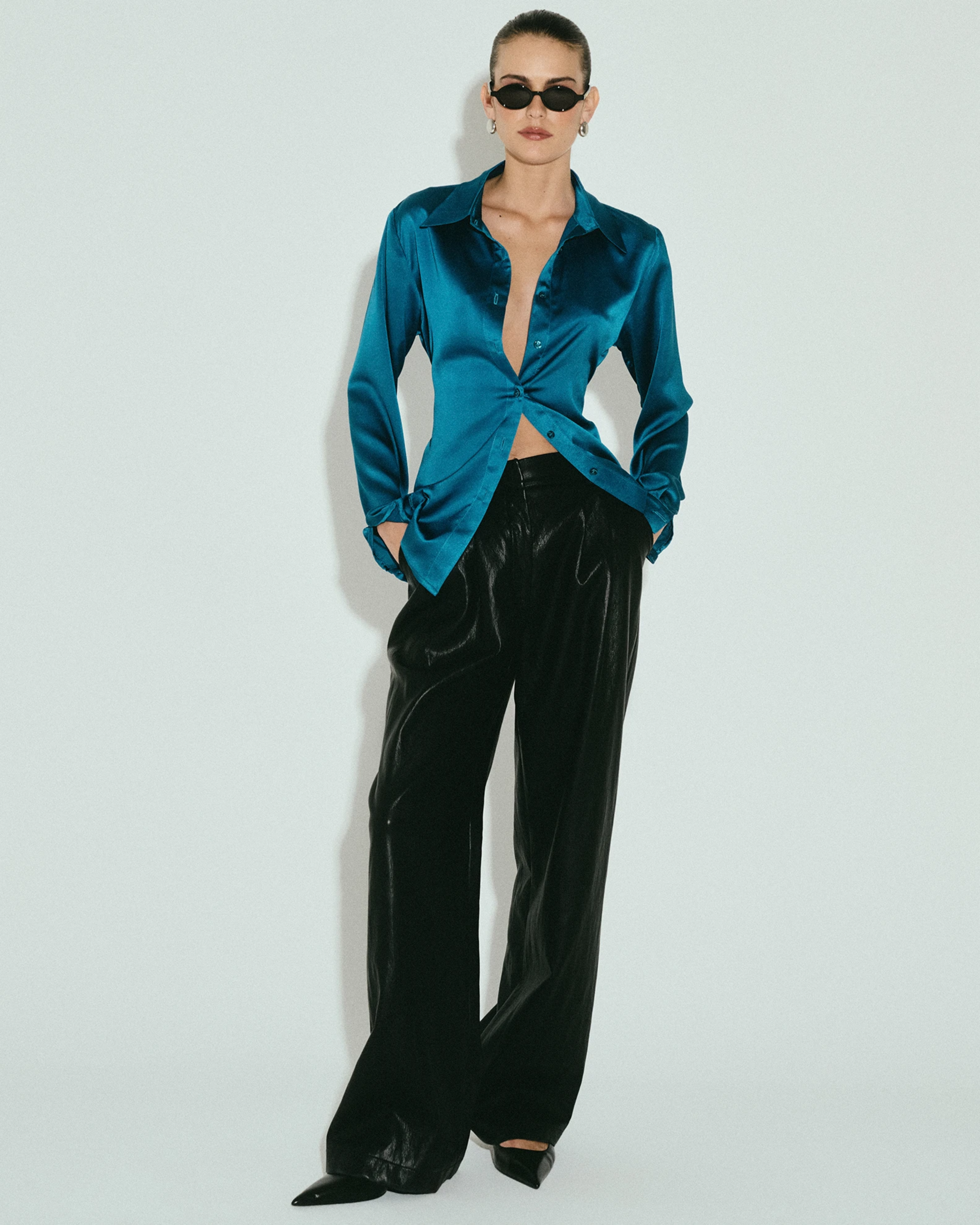 Picture of TEAL BLUE SLIM-FIT SHIRT