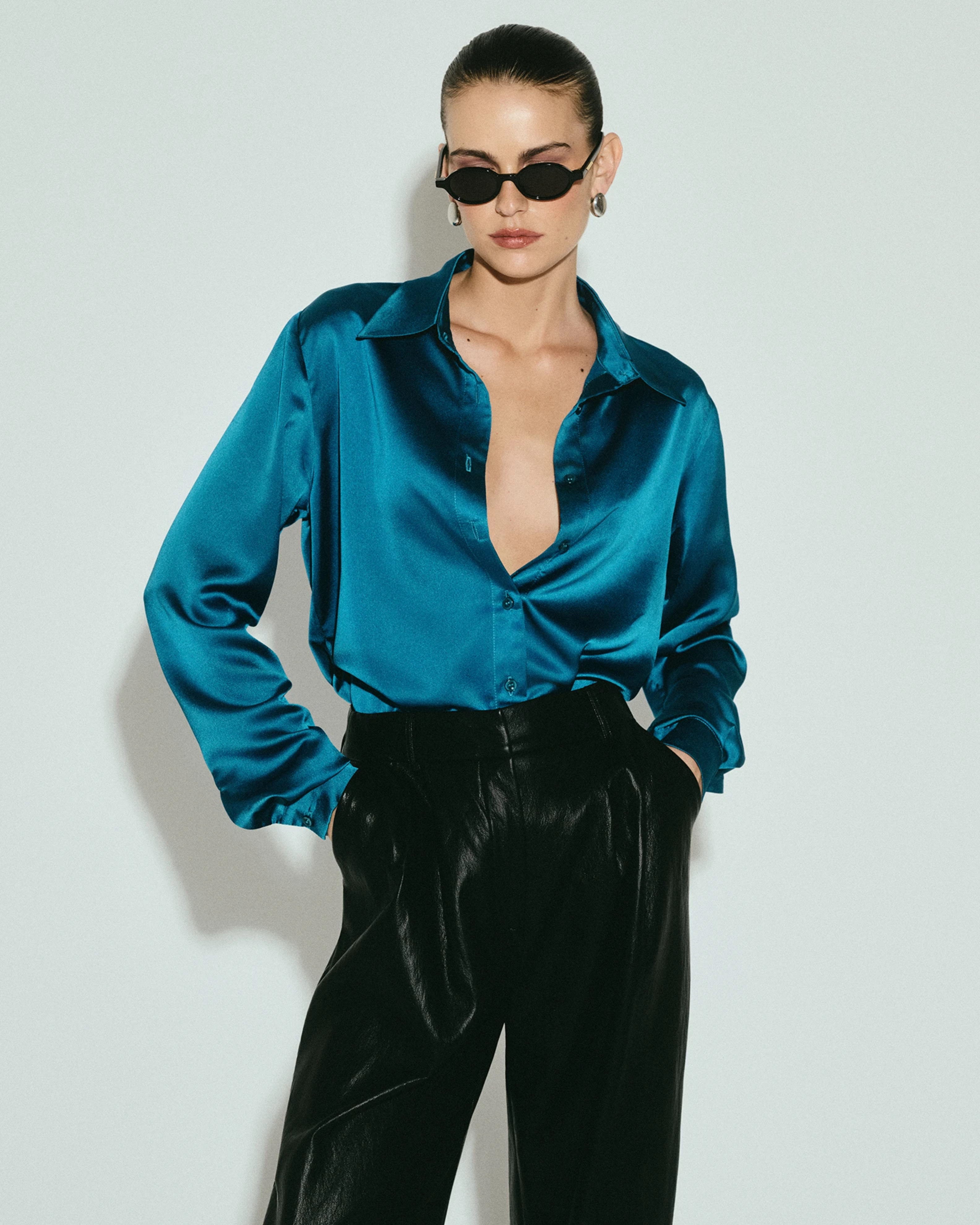 Picture of TEAL BLUE SLIM-FIT SHIRT