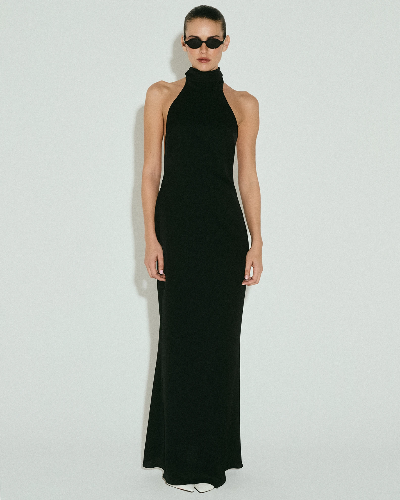 Picture of TIE-NECK SATIN GOWN