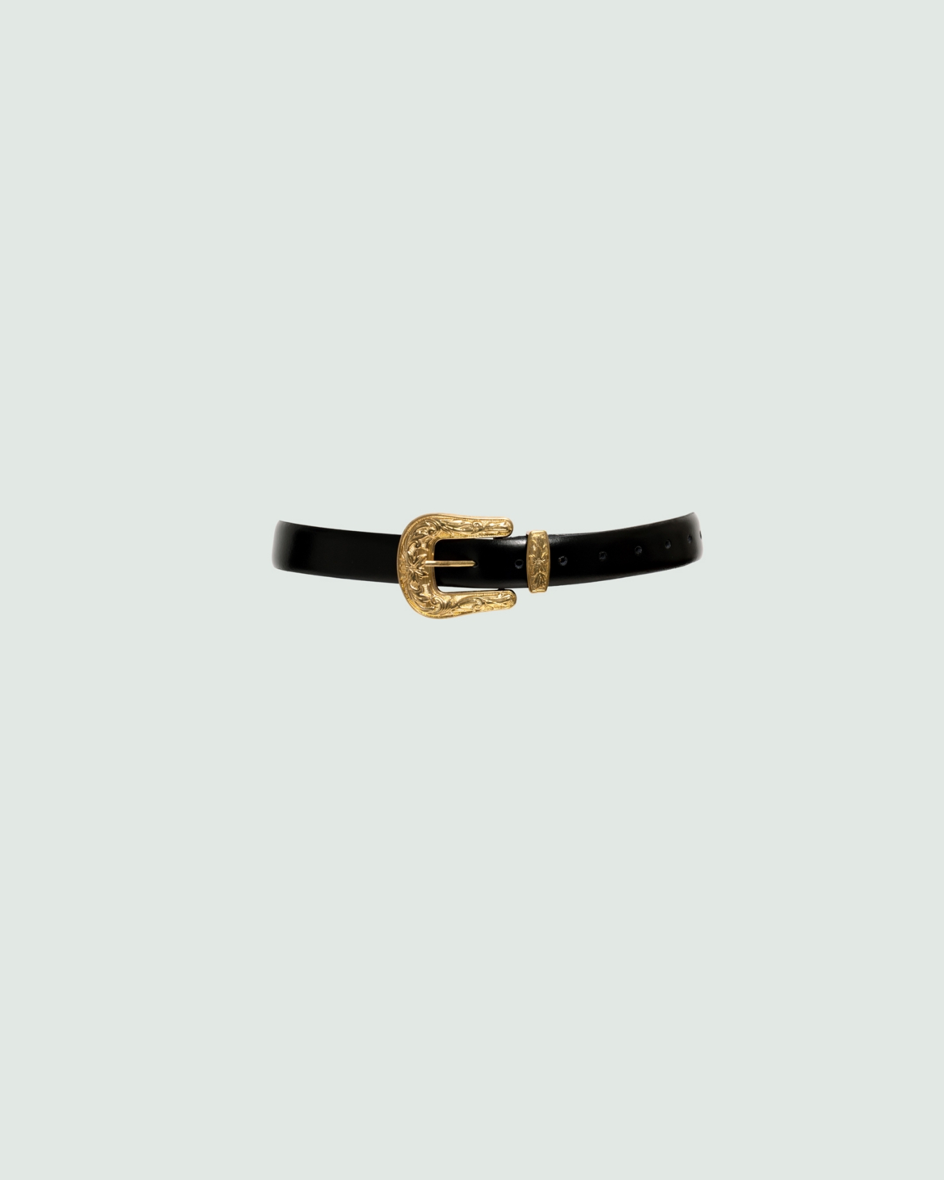 Picture of SMOOTH BLACK LEATHER BELT