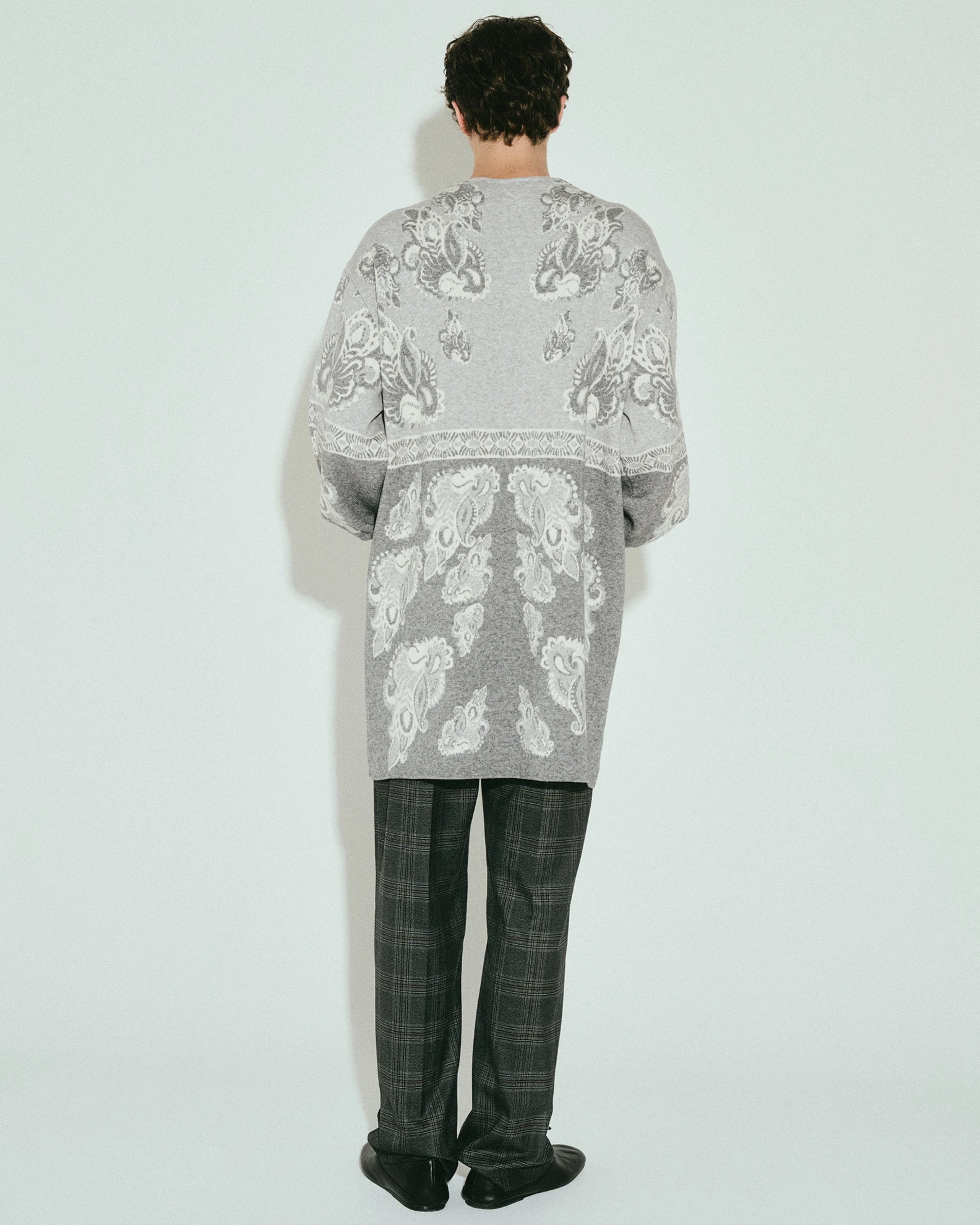 Picture of MEN'S GREY PAISLEY KNIT CARDIGAN