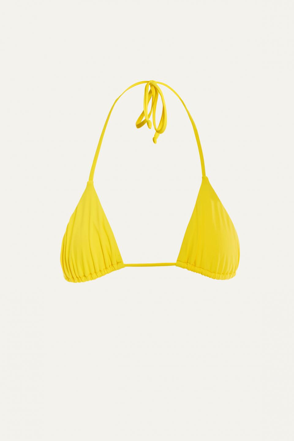 Yellow triangle bikini top top